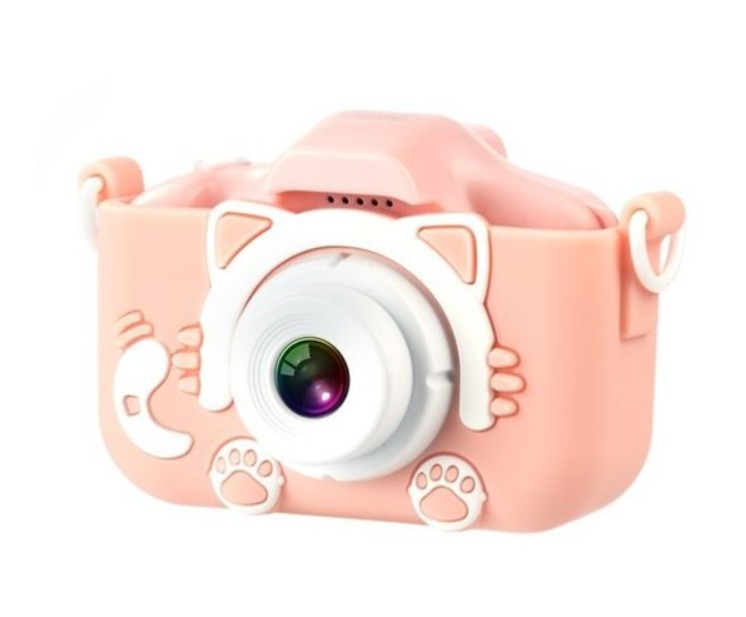 CAMARA FOTO INFANTIL XO - XJ01 CON DOBLE CÁMARA Y CARCASA DE SILICONA ROSA - 09857